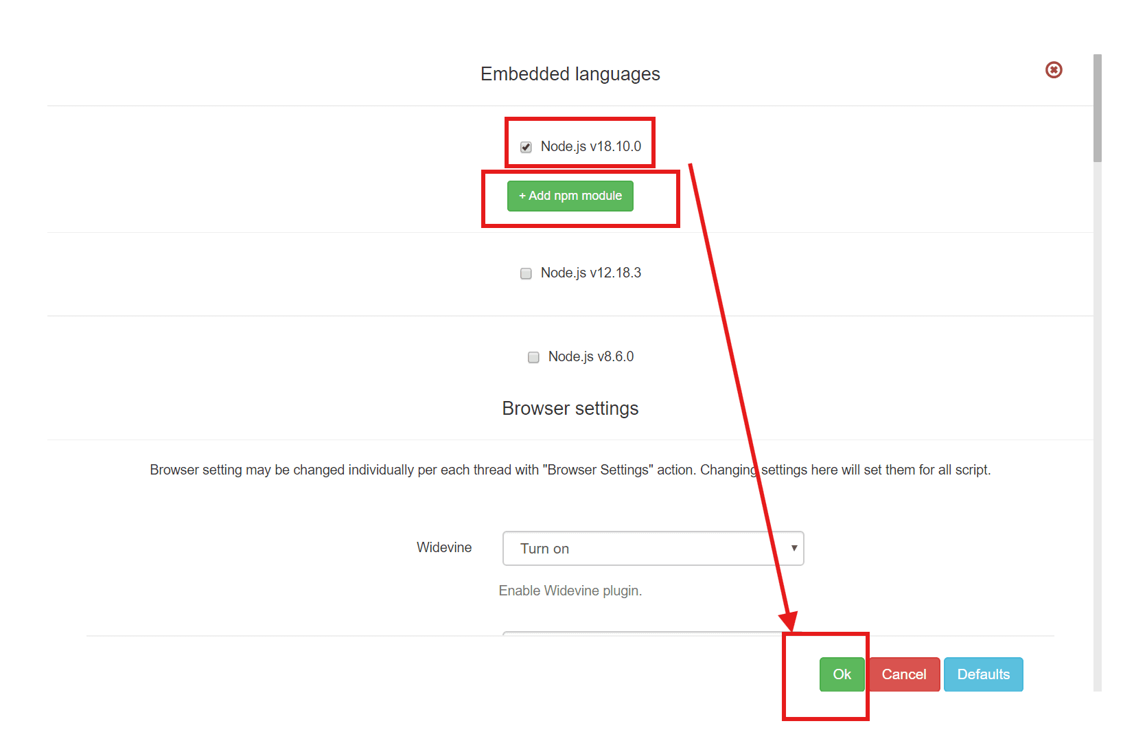 How to use NodeJS in Browser Automation Studio